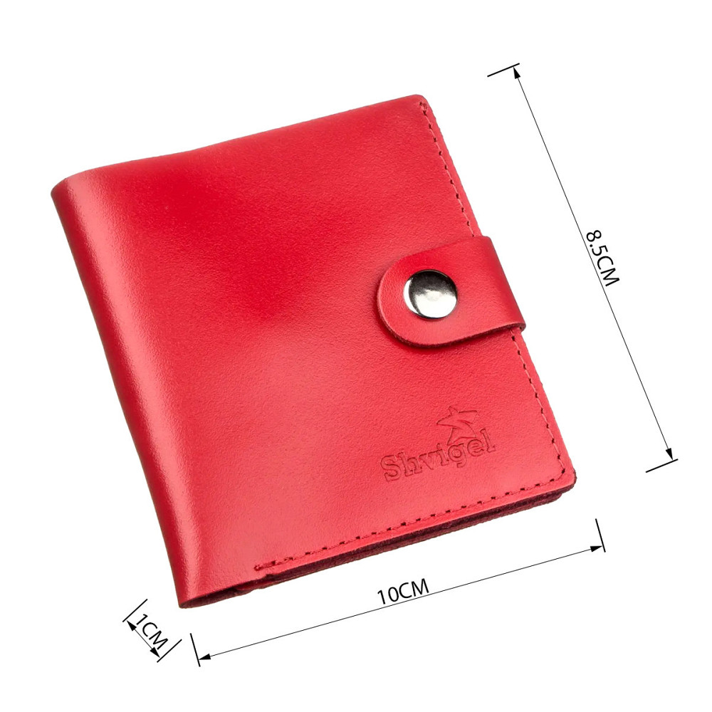 Портмоне вертикальне жіноче шкіряне з монетницею SHVIGEL 16219 Червоне Київ - фото 5