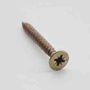 Саморез универсальный 5,0*40 с потайной головкой цинк жёлтый (ящ. 3200шт) APRO Ровно