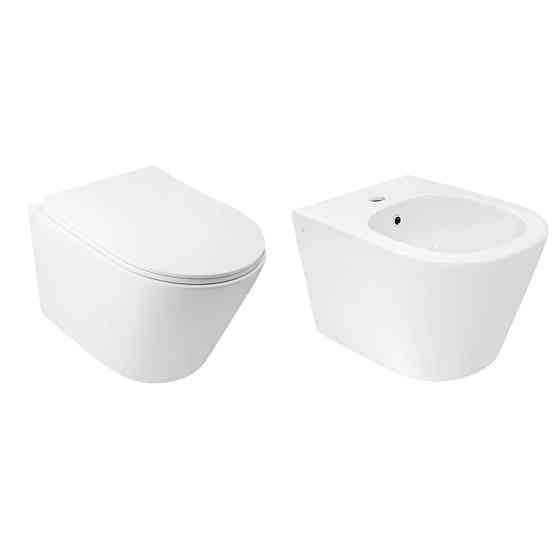 Комплект Qtap Swan 2 в 1: унитаз подвесной Rimless + биде подвесное Киев