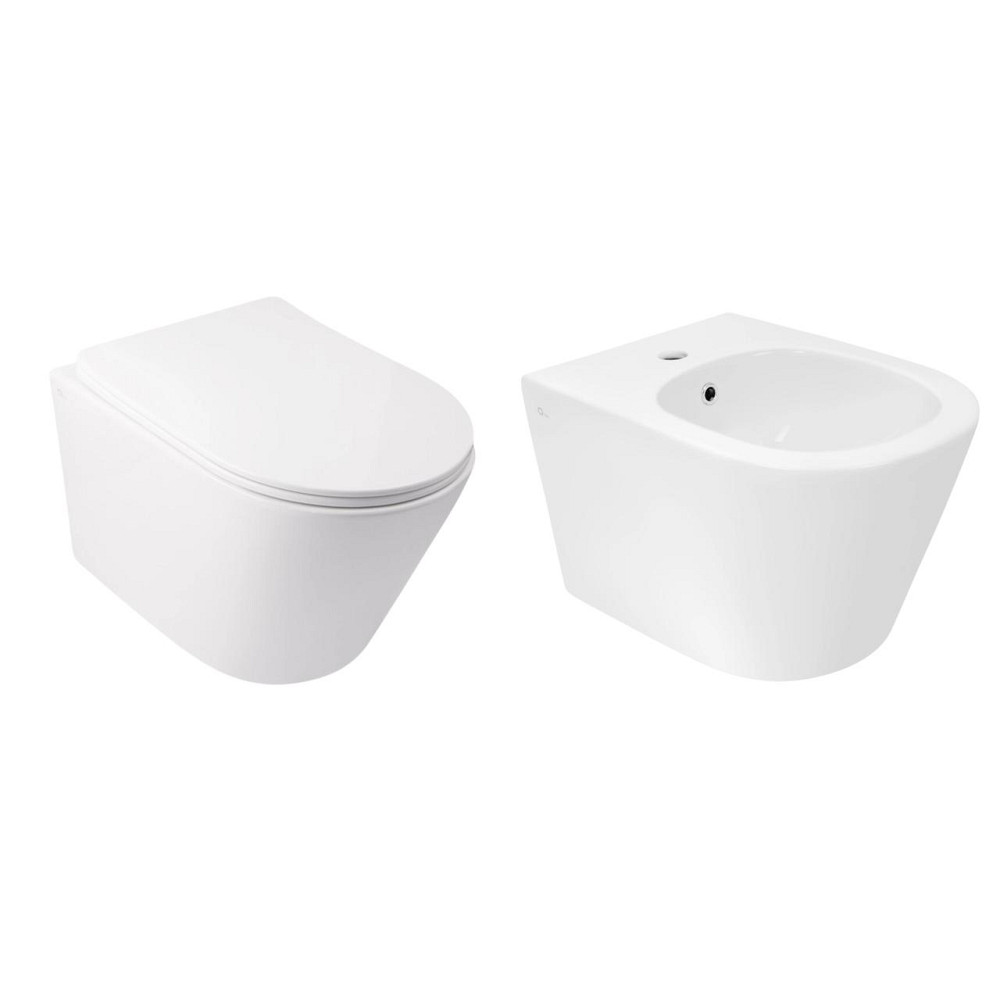 Комплект Qtap Swan 2 в 1: унитаз подвесной Rimless + биде подвесное Киев - изображение 1