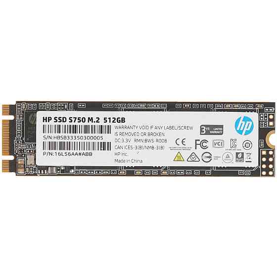 Накопичувач SSD 512 GB HP S750 M.2 2280 SATA III 3D NAND TLC (16L56AA#ABB) ( 26228 ) Харьков