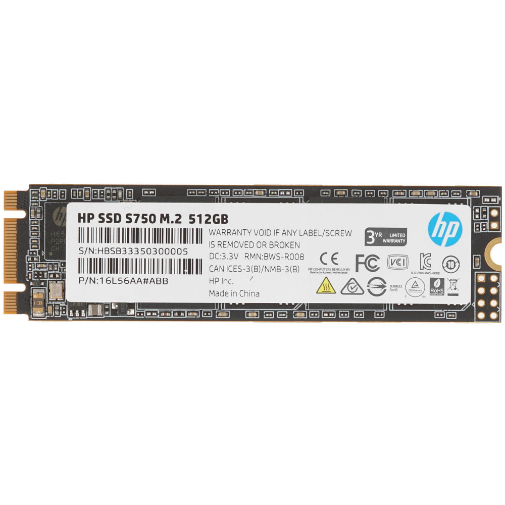 Накопичувач SSD 512 GB HP S750 M.2 2280 SATA III 3D NAND TLC (16L56AA#ABB) ( 26228 ) Харьков - изображение 1
