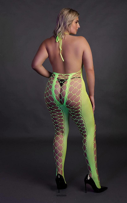 Бодістокінг - Ouch! Bodystocking With Halterneck Green, XL/4XL Sex Aura Київ - фото 7