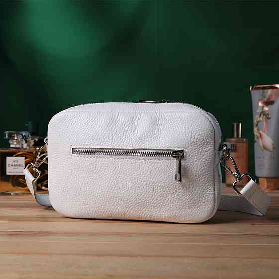 Універсальна класична сумка крос-боді з натуральної шкіри Shvigel 22840 Біла Київ