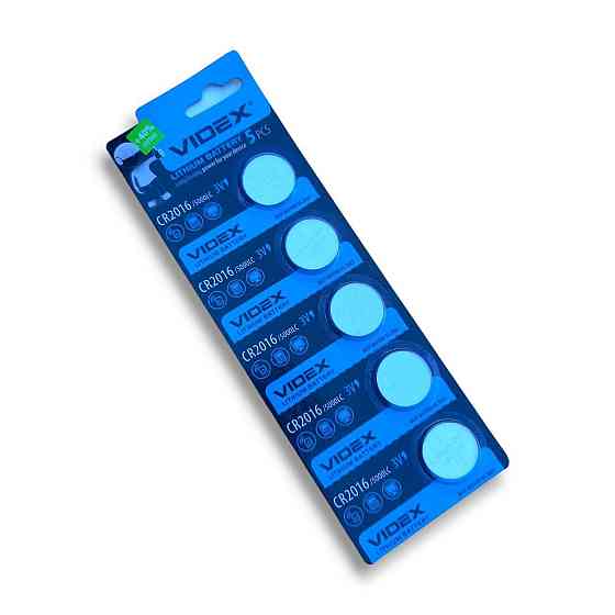 Батарейка элемент питания таблетки Videx CR2016 3В уп.5 штук Харків