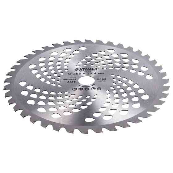Диск для триммера с твердосплавными напайками Ø255×25.4мм 40Т SIGMA (5624491) Ровно