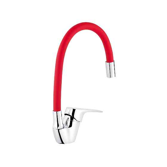 Змішувач для кухні рефлекторный Kroner KRM Odra - C032RED червоний/хром Київ
