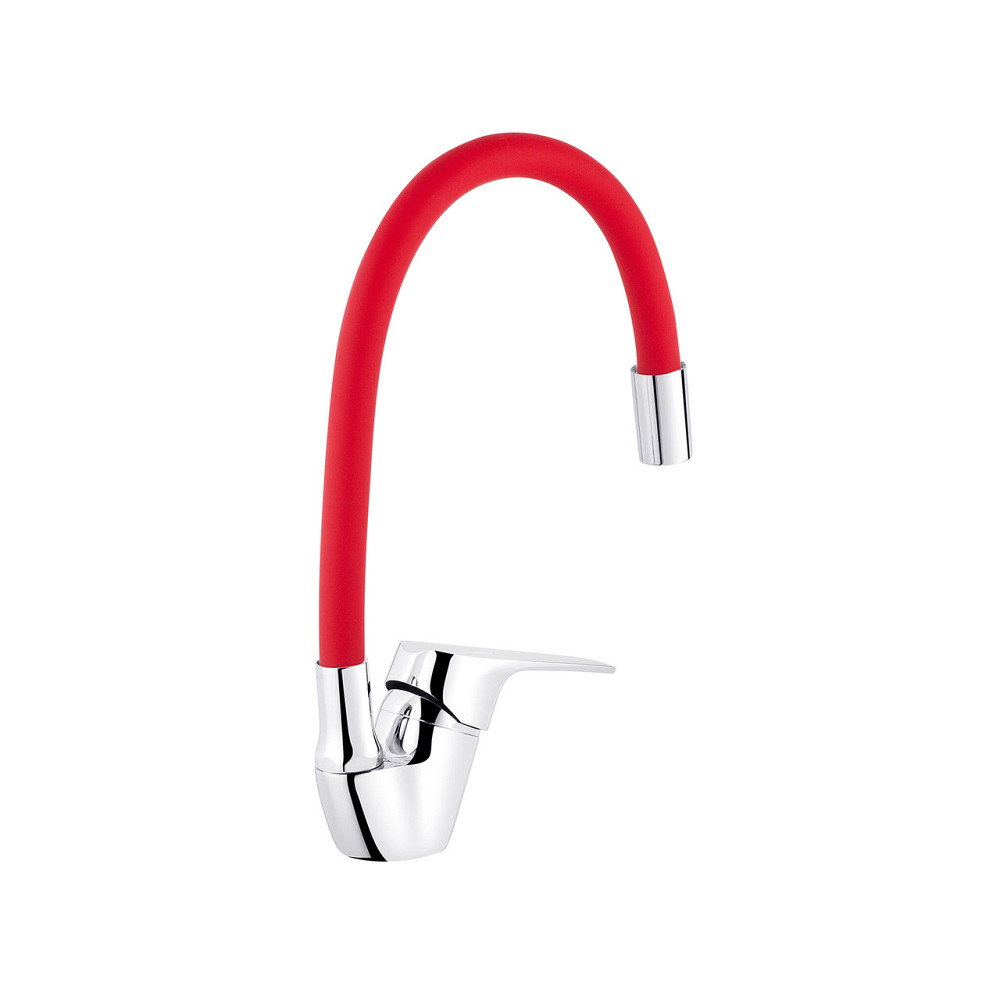 Змішувач для кухні рефлекторный Kroner KRM Odra - C032RED червоний/хром Київ - фото 3