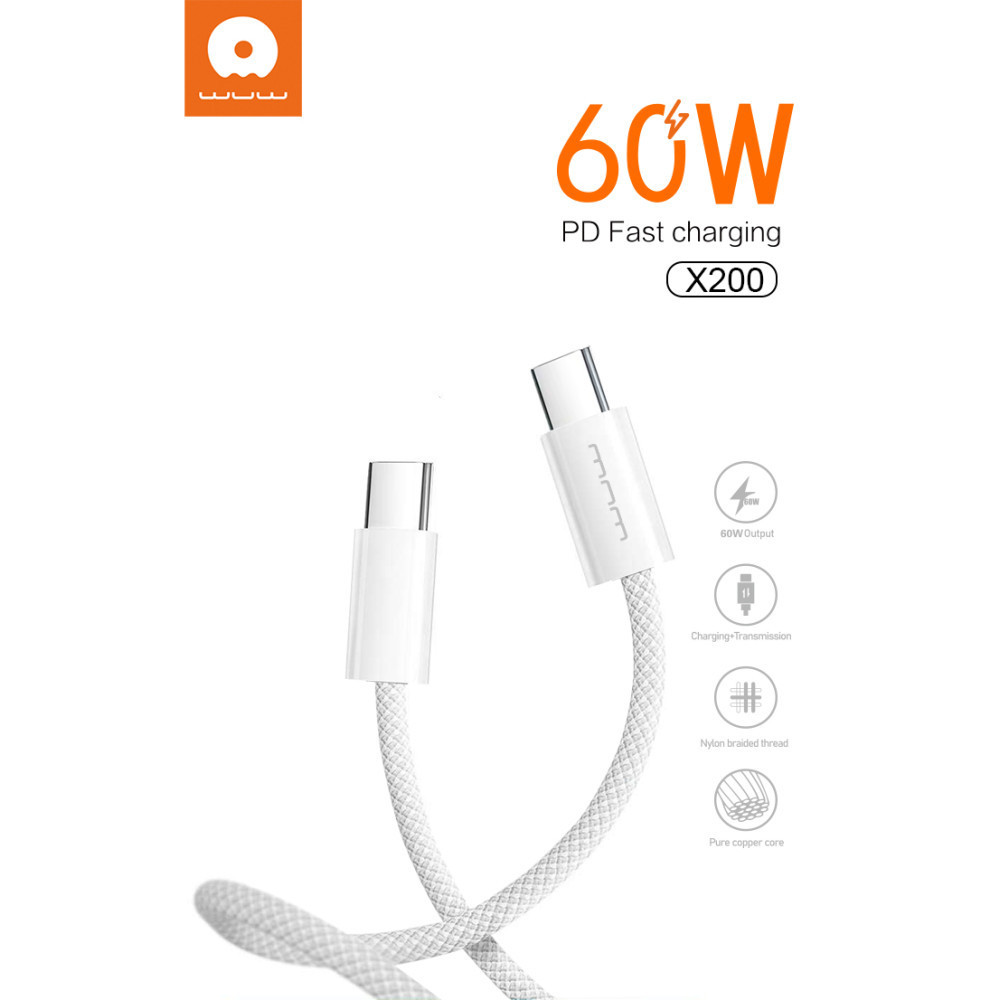 Кабель Type-C PD 60W білий Київ - фото 2
