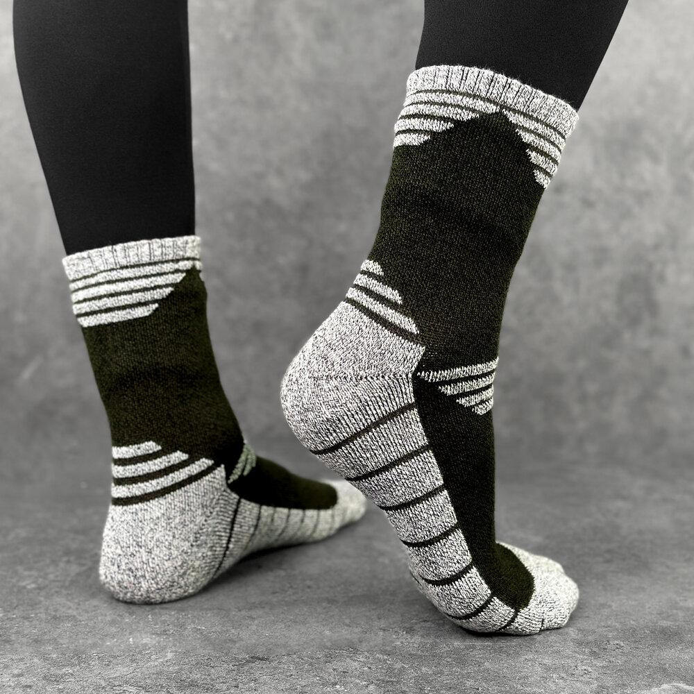 Чоловічі спортивні шкарпетки Pobedov Heat хакі з сірими вставками Київ - фото 8