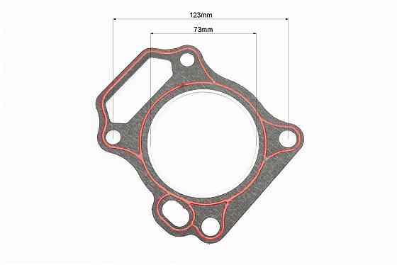 Прокладка головки циліндра 173F-73mm (пароніт, червона нитка) для двигуна GX-240 - 8л.с. Київ