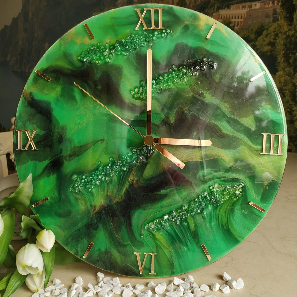 Часы настенные 40 см из эпоксидной смолы ручной работы Днепр - изображение 1