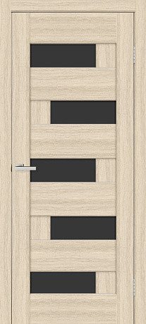 Міжкімнатні двері Оміс Доміно чорне скло Дуб білений 900х2000 мм Київ - фото 1