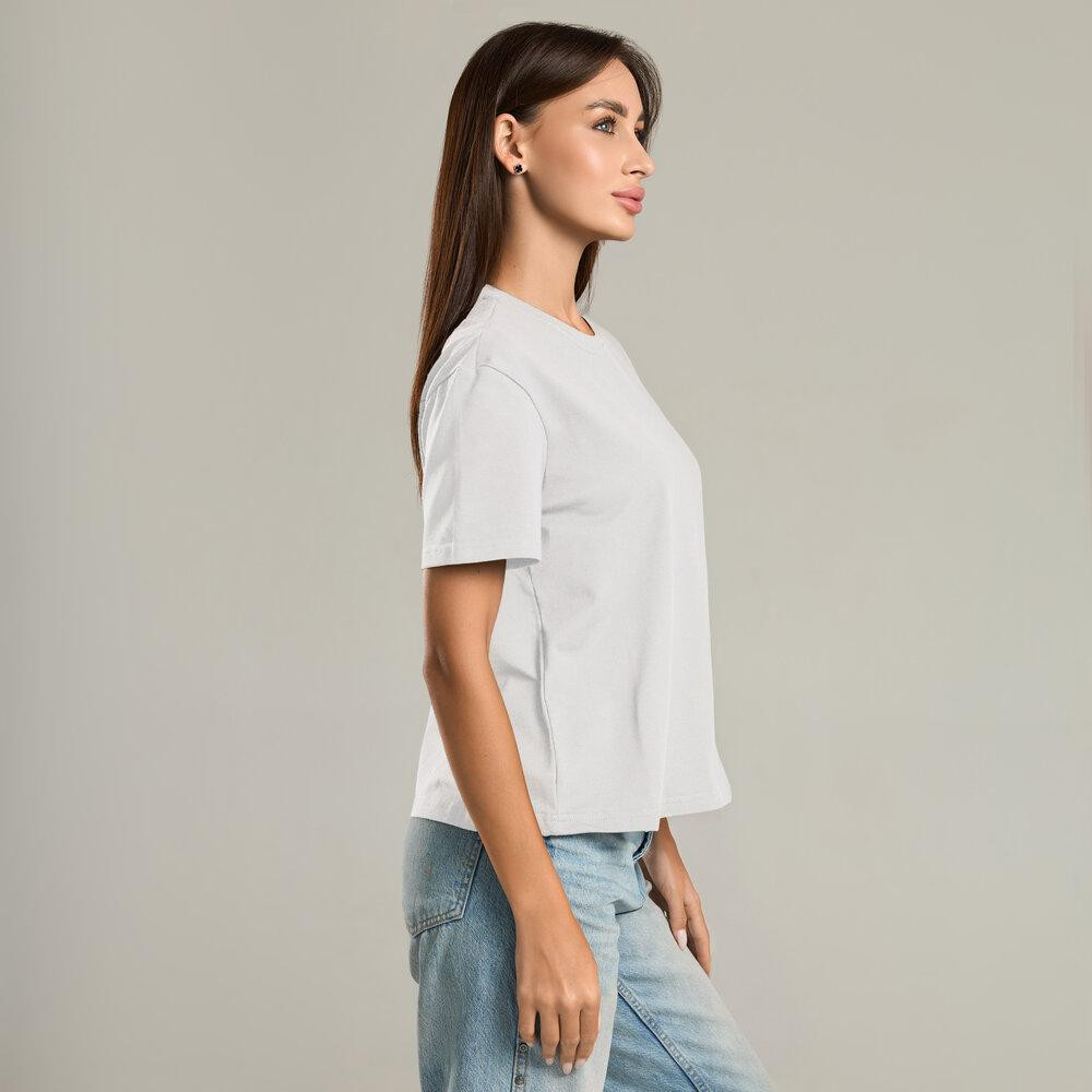 Белая базовая женская футболка Pobedov Freedom. Хлопковая женская футболка белая Киев - изображение 2