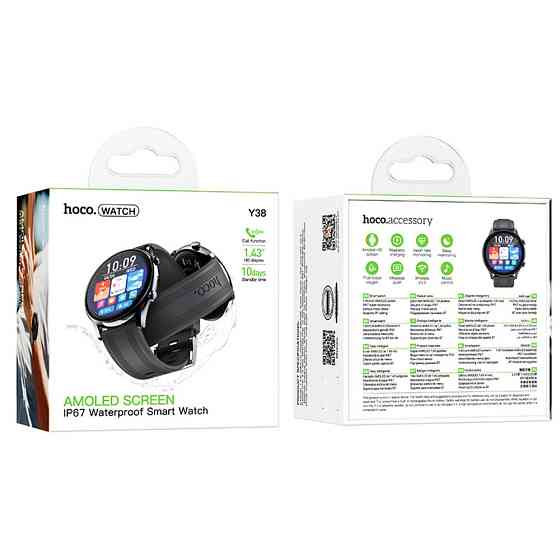 Смарт-часы HOCO Y38 AMOLED 36mm. 300 mAh. Smart watch(call version) Black Одесса