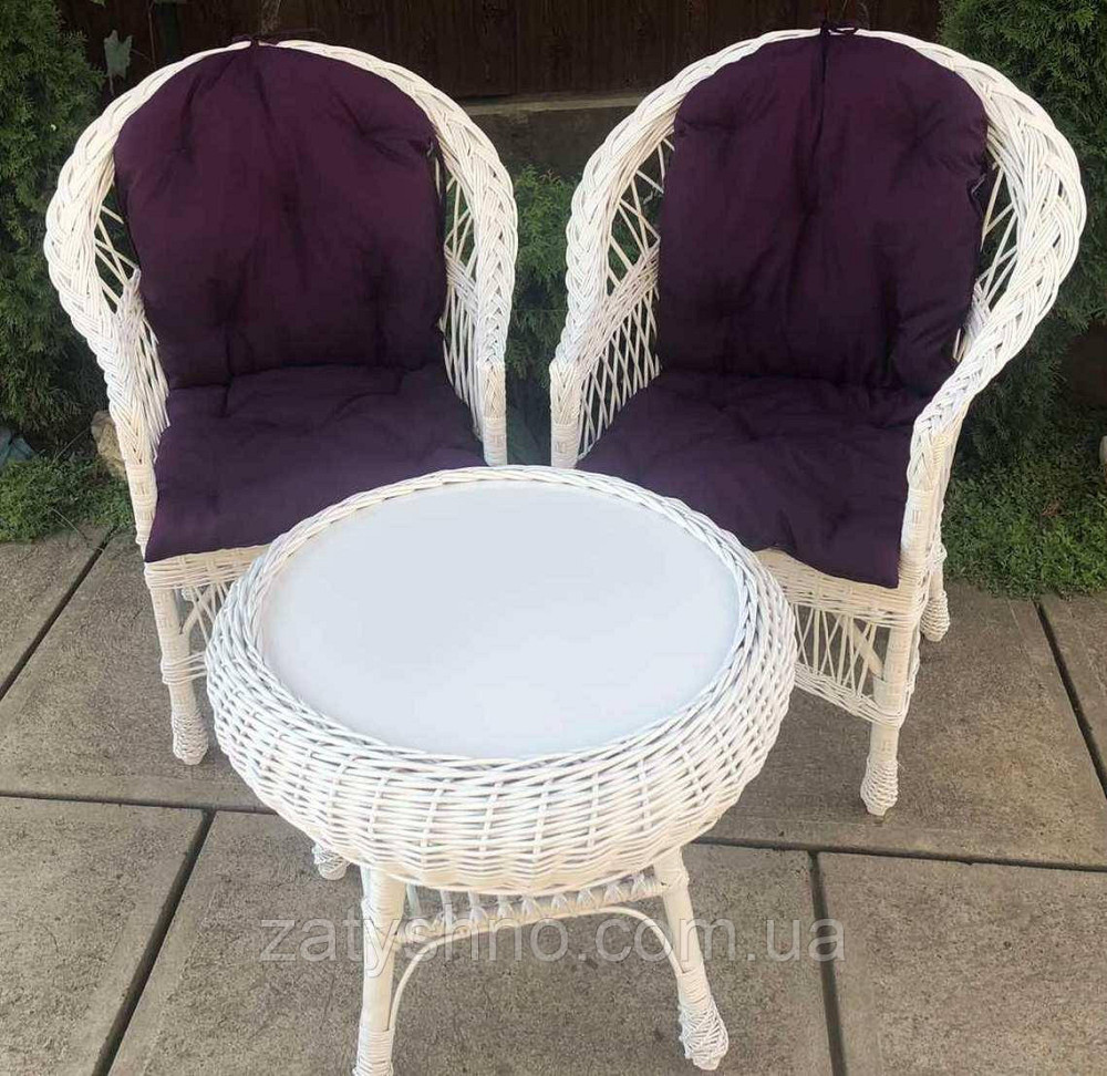 Плетеная белая мебель  |  Мебель из лозы белая |мебель плетеная с журнальным столом Киев - изображение 8