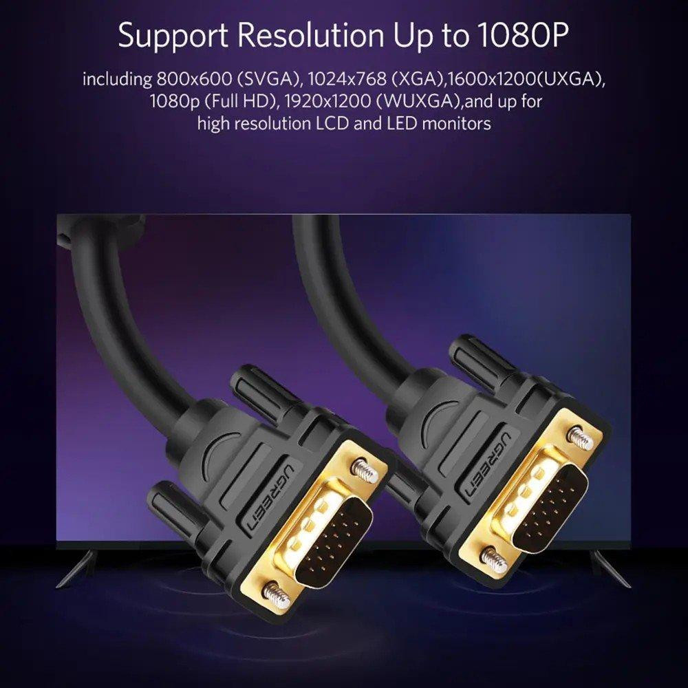 Кабель UGREEN VGA 1м, черный Киев - изображение 2