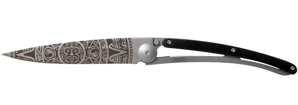 Універсальний Складаний Ніж з лазерним гравіюванням Ацтекське Сонце Deejo "37 грам" (1CB000073) Сталь Нововолинськ - фото 3