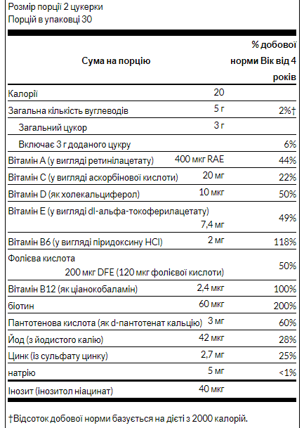 Витамины для детей Swanson Kids Multivitamin 60 жев таб фруктовые Киев - изображение 4