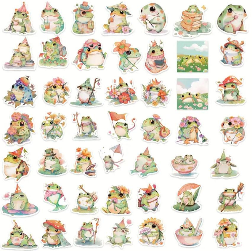 Набір вінілових наклейок (стікерів) Товста смішна жаба (50 шт.) стікербомбінг для телефону, ноутбука Київ - фото 5