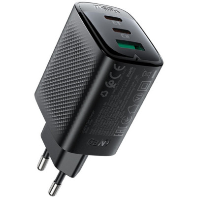 Зарядний пристрій Acefast 2xUSB-C + 1xUSB 67W GaN black (6974316284048) Вінниця - фото 2