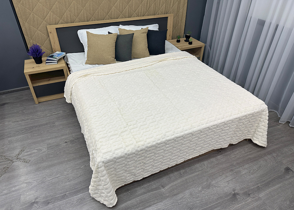 Плед-покривало 200х230 см (+-5см) Молочний (87-241) Київ - фото 3