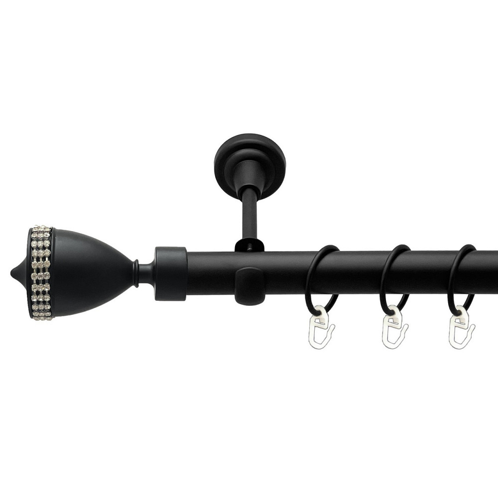 Карниз Orvit Етернія металевий однорядний відкритий гладка труба кільце металеве Чорний Оксамит 25 мм 240 см (00-00024494) Львів - фото 1