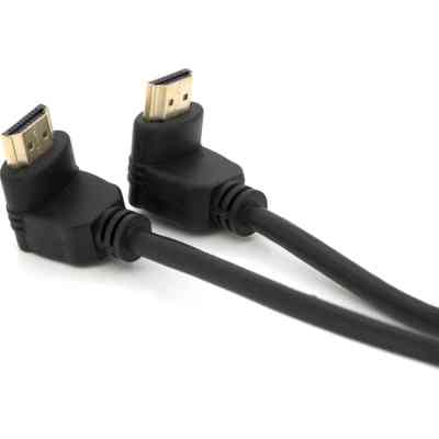 Кабель мультимедійний HDMI M to HDMI M 1.0m V1.4 90° corner black Merlion (YT-HDMI-1.0m/90°-90°) Вінниця