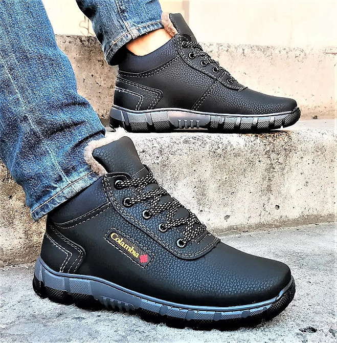 Ботинки Зимние Мужские Кроссовки на Меху Чёрные Зима (размеры: 41) Видео Обзор Днепр - изображение 1