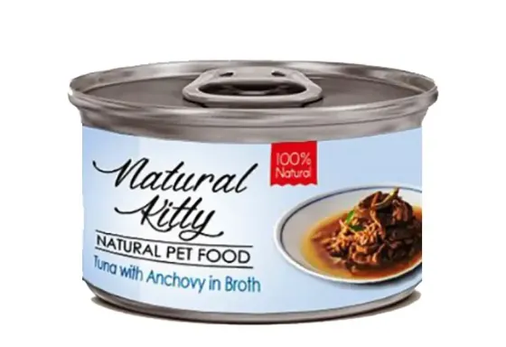 Влажный корм Natural Kitty Broth Series дополнительный корм для кошек тунец с анчоусами в бульоне, 80 г Винница