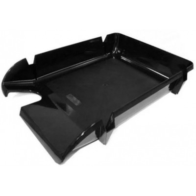 Лоток для бумаг Economix горизонтальный Компакт, пластик черный (E80603) Винница - изображение 1