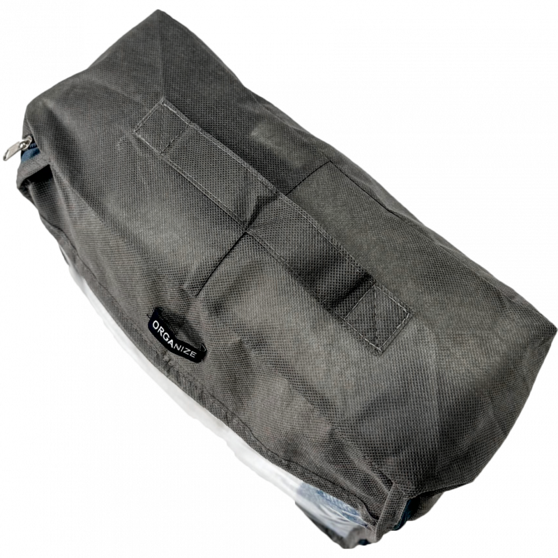 Середня дорожня сумка для речей з ручкою та прозорою вставкою P002 30x27x12 см (Сірий) Суми - фото 3