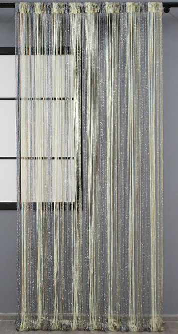 Штори-нитки "Кісея" з люрексом Сірий з молочно-бежевим 300х300см 1 шт (61-034) Київ - фото 3