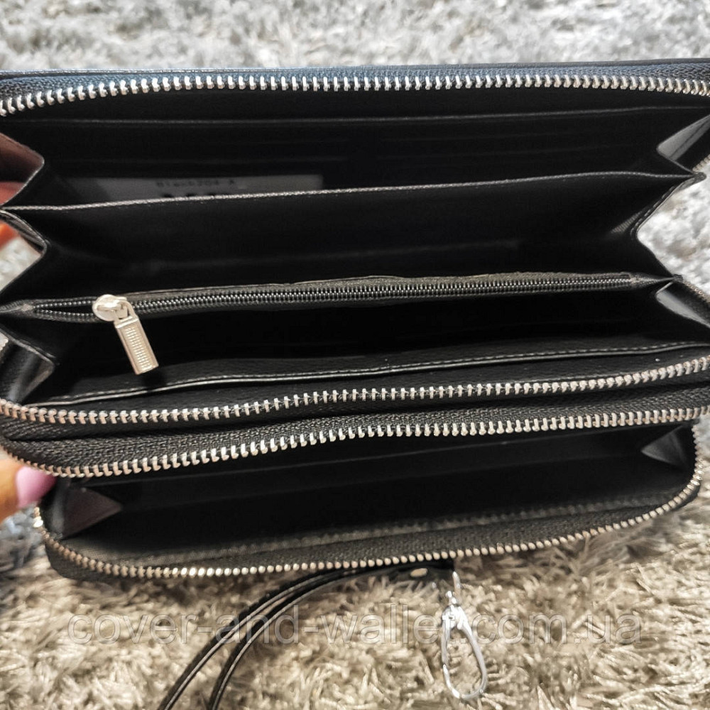 Мужской кошелек клатч на две молнии черного цвета MD 207 Киев - изображение 6