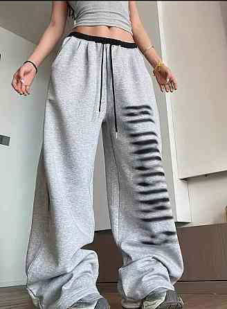 Жіночі стильні оверсайз штани з накатом двонитка Одеса