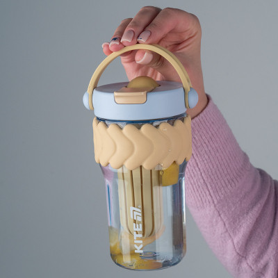 Бутылка для воды Kite 700 мл бежево-блакитний (K25-1230-1) Винница - изображение 8