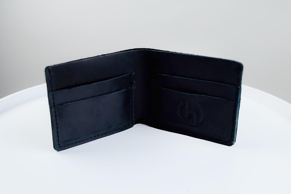 Чоловічий гаманець-біфолд Skill із натуральної шкіри Crazy Horse SH122 (Чорний) Суми - фото 2