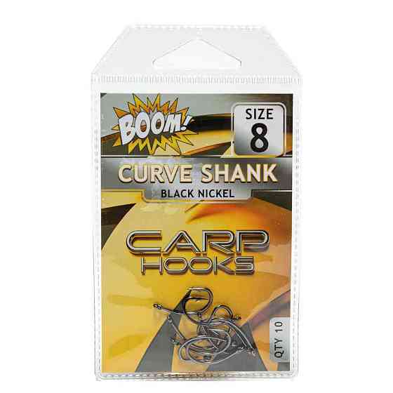 Гачок для мирної риби Curve Shank №8 (10 шт/уп) (Black Nickel) ТМ BOOM Київ