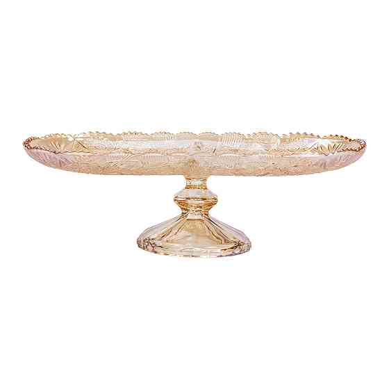 Yiwu Фруктовниця скляна на ніжці 33.5х15х10.5 см овальна ваза для фруктів HP-YH-84 Київ