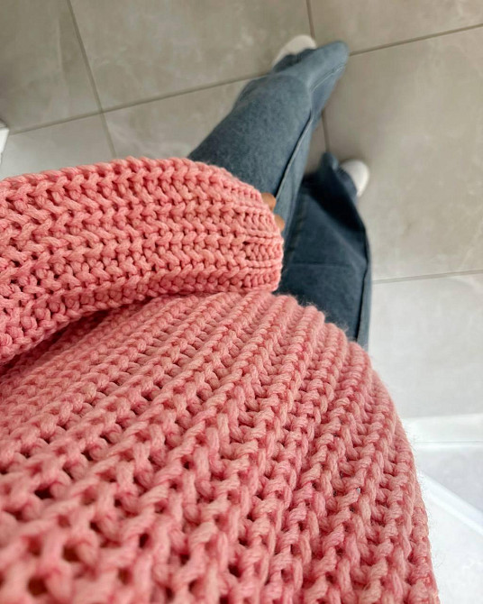 Женский уютный оверсайз свитер машинная вязка Одесса - изображение 6