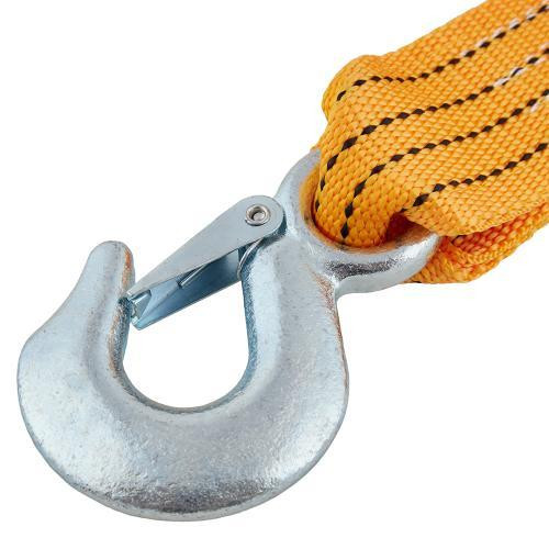 Буксирувальний трос ST206B/TP-209-5-1, 5 тонн, лента 50мм х 6м, оранжевий, 2 гачки, з сумкою Харків - фото 3