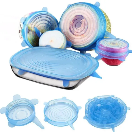 Набор силиконовых крышек, пленок для хранения продуктов Silicon Lids 6 штук Коломия
