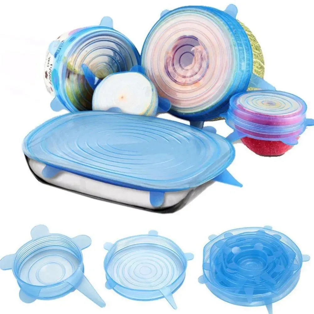 Набор силиконовых крышек, пленок для хранения продуктов Silicon Lids 6 штук Коломия - фото 2