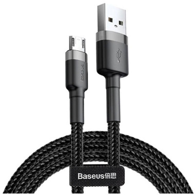 Дата кабель USB 2.0 AM to Micro 5P 1.0m 2.4A grey-black Baseus (CAMKLF-BG1) Винница - изображение 2