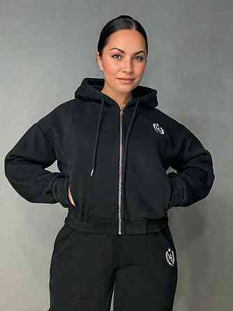 Костюм жіночий Joy One 80990 утеплений на флісі худі зі штанами чорний, чорний, L Київ