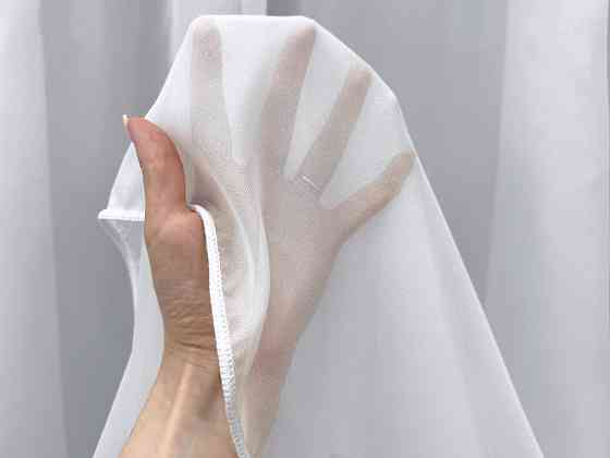 Тюль VR-Textil 2128т Креп з блиском однотонний Білий 400х270 см (42-1373) Київ