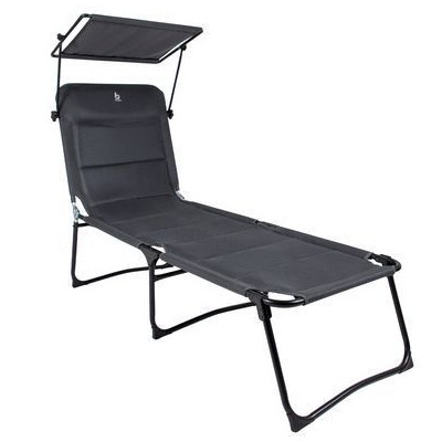 Раскладушка Bo-Camp Sun Lounger With Sunscreen 5 Positions Grey (1304492) (DAS303260) Винница - изображение 1