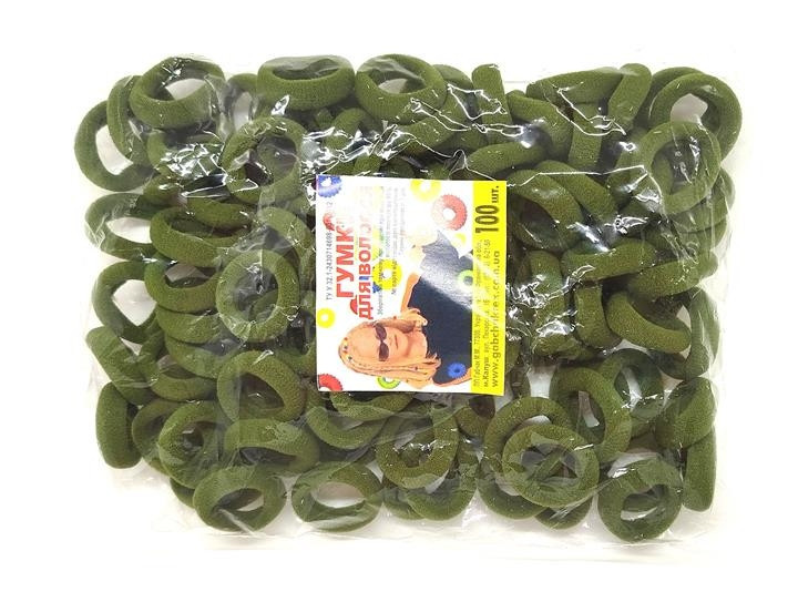 Гумки для волосся хакі 100 шт Київ - фото 1