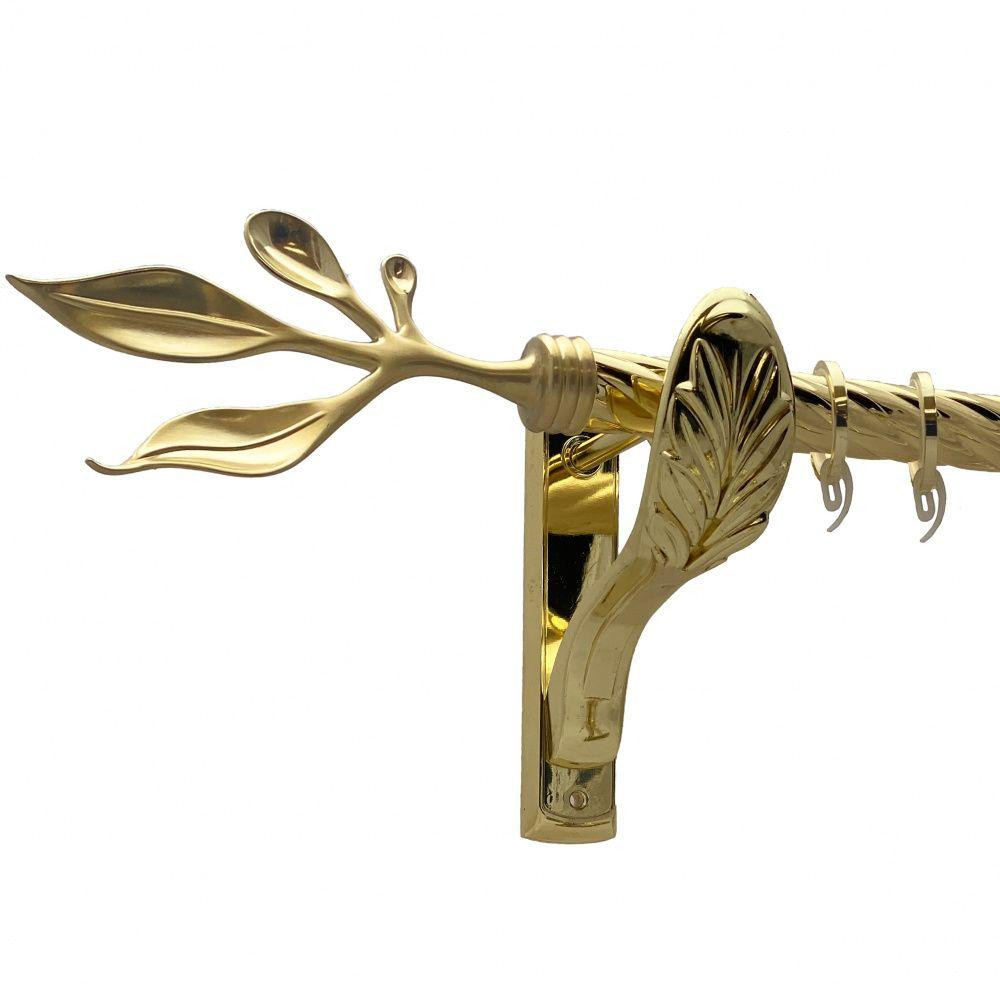 Карниз Orvit Баваро металевий однорядний ретро скручена труба кільце фасонне металеве  Золото 25 мм 240 см Львов - изображение 1