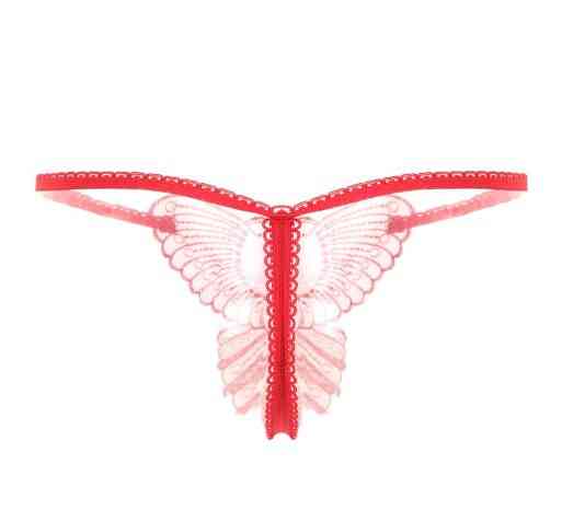 Трусики з розрізом та метеликом червоного кольору - розмір універсальний, (на резинці, тянуться) Київ